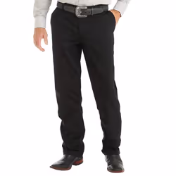 Wrangler Men's Big & Tall Riata Flat Front Relaxed Fit Casual Pant  Black  32X38