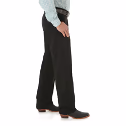 Wrangler Men's Flat Front Relaxed Fit Casual Pant  Black  34W x 34L