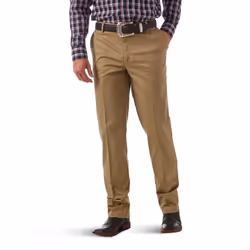 Wrangler mens Flat Front Relaxed Fit Casual Pants Khaki 35W x 34L US