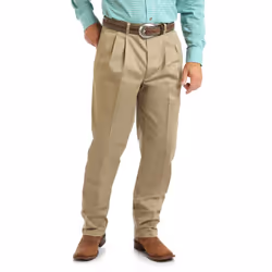 Wrangler mens Pleated Front Casual Pants  Khaki  42W x 34L US