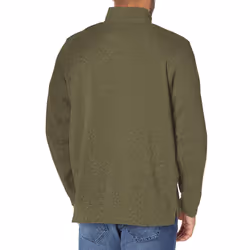 Wrangler Authentics Men's Long Sleeve Fleece Quarter-Zip  Olive Night  Small