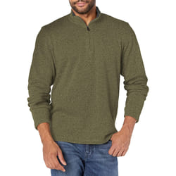 Wrangler Authentics Men's Long Sleeve Fleece Quarter-Zip  Olive Night  3X-Large