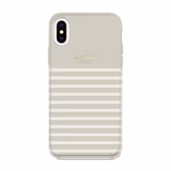 kate spade new york Clocktower Grey/Cream Feeder Stripe Case for iPhone Xs Max - Soft Touch Protective Hardshell