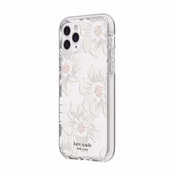 kate spade new york Defensive Hardshell Case for iPhone 11 Pro - Hollyhock Floral Clear/Cream with Stones/Cream Bumper