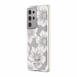 kate spade new york Defensive Hardshell Case Compatible with Samsung Galaxy S21 Ultra 5G - Hollyhock Floral Clear/Cream with  ...