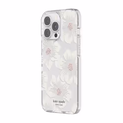 kate spade new york Protective Hardshell Case for iPhone 13 Pro - Hollyhock Floral Clear