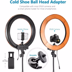 Neewer Ring Light Kit:18"/48cm Outer 55W 5500K Dimmable LED Ring Light - Additional view 5