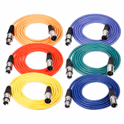 Neewer 6-Pack 1 meter Audio Cable Cords, XLR Male to XLR Female Microphone Color Cables(Green, Blue, Purple, Red, Yellow, Ora ...
