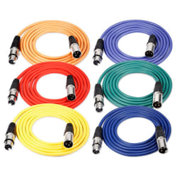 Neewer 6-Pack 1 meter Audio Cable Cords, XLR Male to XLR Female Microphone Color Cables(Green, Blue, Purple, Red, Yellow, Orange)