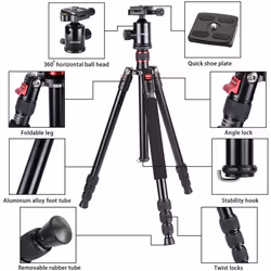 Neewer Aluminum Alloy 64 inches/162 Centimeters Camera Travel Tripod Monopod with 360 Degree Ball Head,1/4 inch Quick Shoe Plate and Bag for DSLR ..