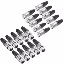 Neewer 20-Piece 3 Pin XLR Solder Type Connector - 10 Male and 10 Female Plug Cable Connector Microphone Audio Socket, Made of ...