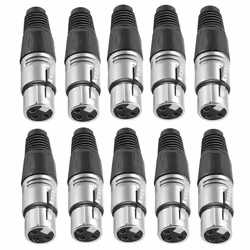Neewer 20-Piece 3 Pin XLR Solder Type Connector - 10 Male and 10 Female Plug Cable Connector Microphone Audio Socket, Made of Zinc Alloy for High...