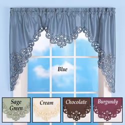 Collections Etc Elegant Scroll Window Valance Chocolate 58" X 36", Cho