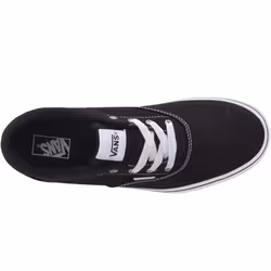 Vans Kids Juniors Doheny Canvas Low Top Casual Trainers Shoes - Black/White - 2.5, Black/White
