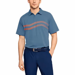 Under Armour Mens Threadborne SpringBack Polo Shirt - M, Bass Blue