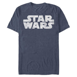 Star Wars Mens Simplest Logo Graphic Tee  Navy Heather  X-Large
