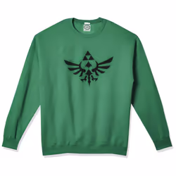 Nintendo Men's Triumphant Triforce Crew Fleece  Large  Kelly