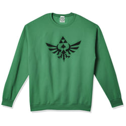 Nintendo Men's Triumphant Triforce Crew Fleece  Large  Kelly