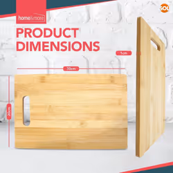 2 Chopping Board Wood Bamboo Wooden Cutting With Handle 30x20 cm Kitchen Serving