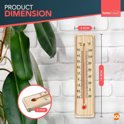 2 WOODEN WALL THERMOMETER | Indoor Outdoor Home Room Office Garden Greenhouse