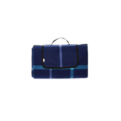Picnic Blanket with waterproof backing, 150 x 195 cm, Blue/White
