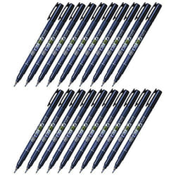 Tombow Fudenosuke Brush Pen (GCD-111)  Hard Tip  Blue Body  Value Set of 20