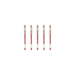 Pilot HiTecC 04 Gel Ink Pen  Ultra Fine Point 04mm  Red Ink  LH20C4  Value Set of 5