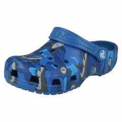 Boys Crocs Shark Detailed Clogs Classic Shark Clog PS - Blue, UK 9 Child