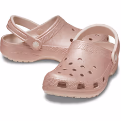 ) Crocs Classic Glitter Thermoplastic Quartz Clogs - Pink, 8 (Adults'