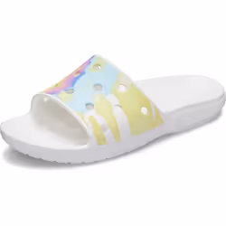 Crocs Unisex Classic Graphic Slide Sandals White/Multi Numeric_8 US Men