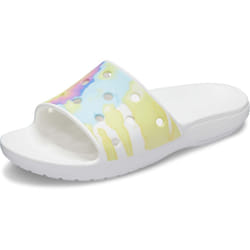 Crocs Unisex Classic Graphic Slide Sandals White/Multi Numeric_8 US Men