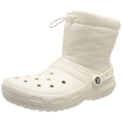 Crocs Unisex Classic Lined Neo Puff Fuzzy Winter Boots Snow, White/White, 8 US Women