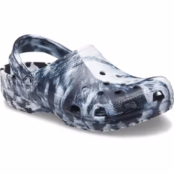 ) Crocs Marble Thermoplastic White/Black Clogs - White, 3 (Adults'