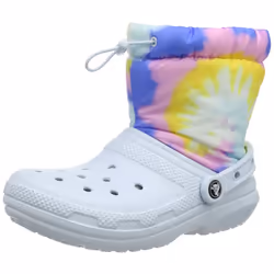 Crocs Unisex Classic Lined Neo Puff Fuzzy Winter Boots Snow Pastel Tie Dye 6 US Women