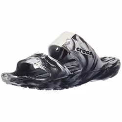 crocs Unisex-Adult classic Tie Dye Two-Strap Sandals WhiteBlack 3 Men5 Women
