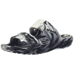 crocs Unisex-Adult classic Tie Dye Two-Strap Sandals  WhiteBlack  3 Men5 Women