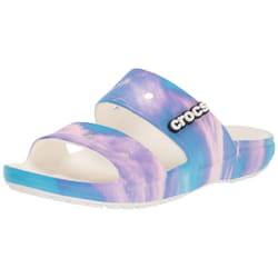 crocs Unisex-Adult classic Tie Dye Two-Strap Sandals  Rainbow galaxy  4 Men6 Women