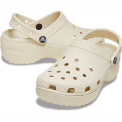Crocs Womens Classic Platform Clog Sandals Slip On Shoes - Bone - Womens US 11 - Additional view 4
