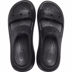 Crocs Unisex-Adult Classic Crush Sandal  Black  6 Men/8 Women