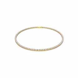 Swarovski Tennis Deluxe All-Around Tennis -Necklace with clear Swarovski crystals on a gold-Tone Plated Setting with Included ...