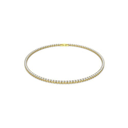 Swarovski Tennis Deluxe All-Around Tennis -Necklace with clear Swarovski crystals on a gold-Tone Plated Setting with Included Extender