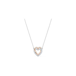 Swarovski Infinity necklace, Heart, White, Mixed metal finish