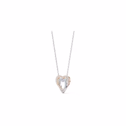 Swarovski Infinity necklace, Heart, White, Mixed metal finish