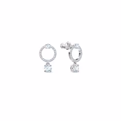 Swarovski Attract Hoop Earrings, Circle, White, Rhodium Plated