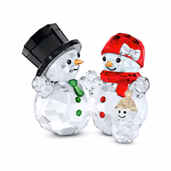 Swarovski Joyful Christmas Snowman Family Crystal Figurine