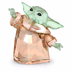 SWAROVSKI Star Wars The Mandalorian The Child Crystal Figurine Teal and Brown Crystals