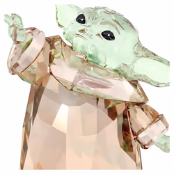SWAROVSKI Star Wars The Mandalorian  The Child Crystal Figurine  Teal and Brown Crystals