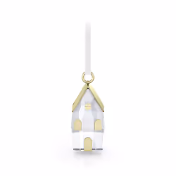 Swarovski Holiday Magic Winter Village Ornament Clear Swarovski Crystals and Champagne Gold Tone Metal Accents on CreamWhite ...