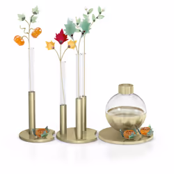 SWAROVSKI Garden Tales Autumn Leaves Figurine  Golden-Yellow and Red Swarovski Crystals and Brushed Champagne Gold Tone-Finish Stem  Part of the Swaro