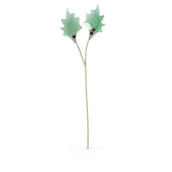 SWAROVSKI Garden Tales Holly Leaves Figurine  Green and Red Crystals and Brushed Champagne Gold Tone-Finish Stem  Part of The Garden Tales Collection
